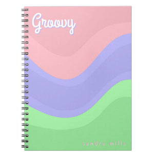 Espiral Caderno personalizado orçamento groovy pastel
