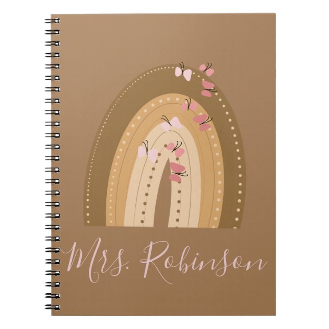 Espiral Caderno Personalizado para Professores com Borbole (Frente)