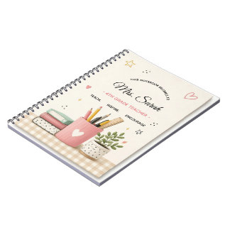 Espiral Caderno Personalizado para Professores – Nome e Sé