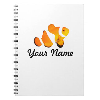 Espiral Caderno personalizado peixes do palhaço