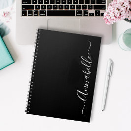 Espiral Caderno Personalizado Preto e Branco Nome
