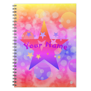 Espiral Caderno Personalizado Psicodélico para Meninas