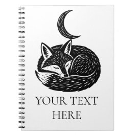 Espiral Caderno Personalizado Raposa & Lua Crescente