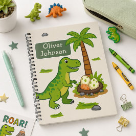 Espiral Caderno Personalizado T-Rex Dinossauro Fofo Escola