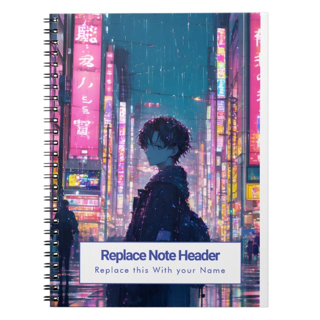 Espiral Caderno Personalizado Temático de Anime (Frente)