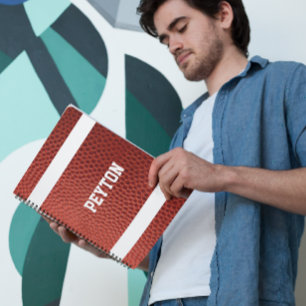 Espiral Caderno personalizado textura do futebol
