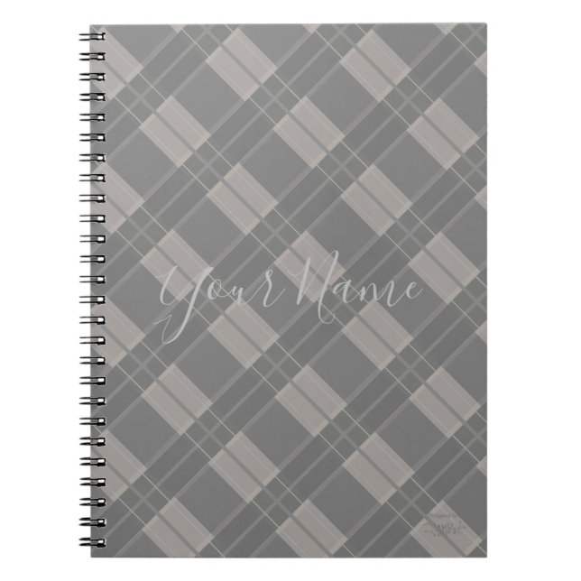 Espiral Caderno Personalizado Xadrez - Qualquer Cor HAMbWG (Frente)