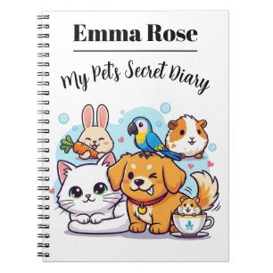 Espiral Caderno Personalizável Animais Fofos de Desenho An