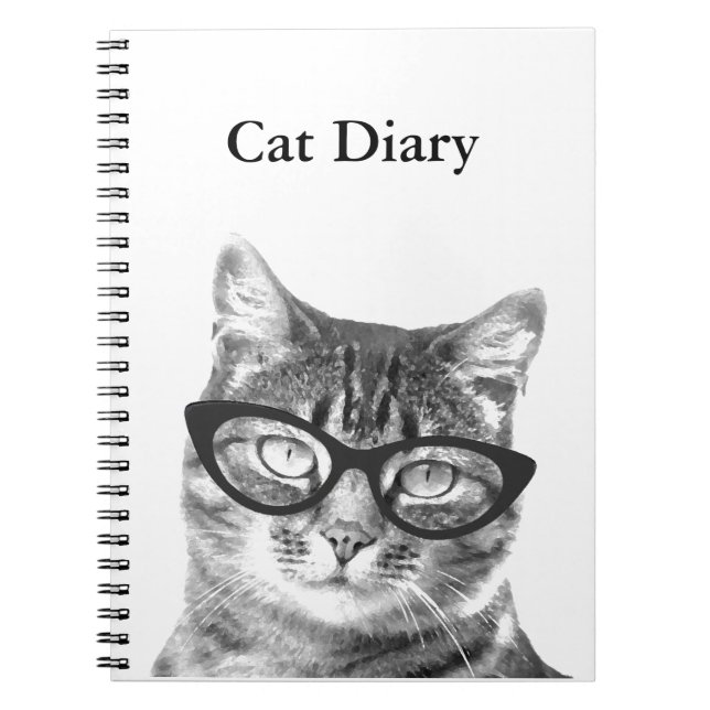 Espiral Caderno personalizável com foto engraçada de gato (Frente)