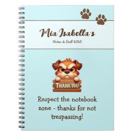 Espiral Caderno Personalizável de Cachorro Engraçado Agrad