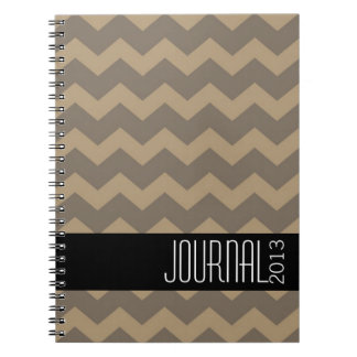 Espiral Caderno pessoal moderno cinza e preto com padrão C
