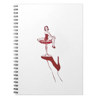 Espiral Caderno Pinup de Copo de Cocktail Antigo