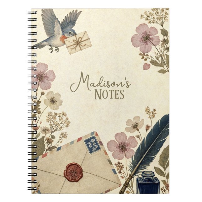 Espiral Caderno Postal Vintage Personalizado (Frente)