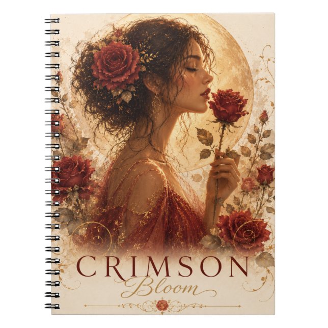 Espiral Caderno Premium Crimson Bloom  (Frente)