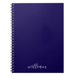 Espiral Caderno presente monograma feminino Navy White Scr