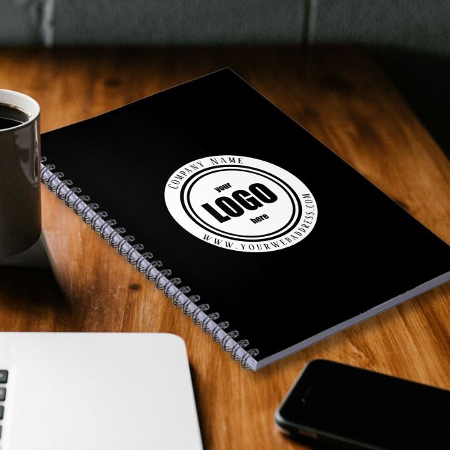 Espiral Caderno preto com logotipo personalizado (Criador carregado)