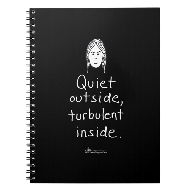 Espiral Caderno preto interno turbulento (Frente)