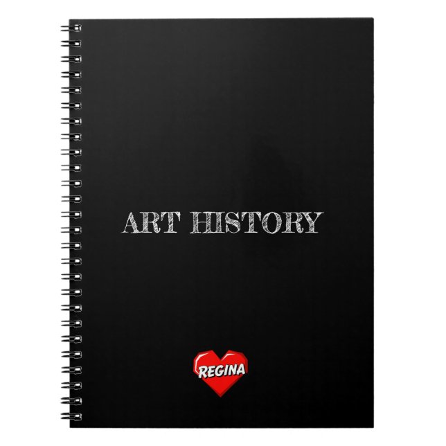 Espiral Caderno Preto Regina Heart (Frente)
