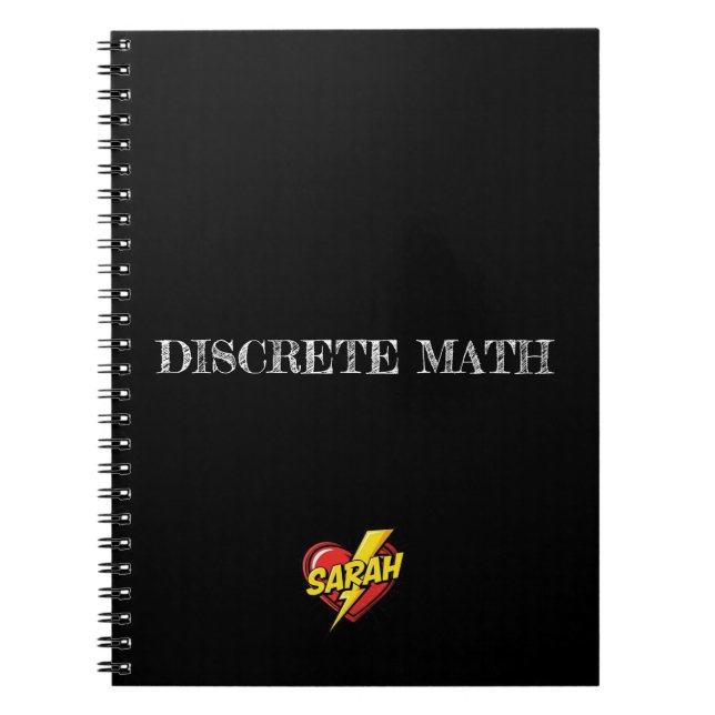 Espiral Caderno Preto Sarah Heart (Frente)