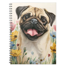 Caderno Pug – Aquarela