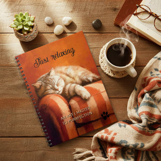 Espiral Caderno Relaxante de Gato Gengibre
