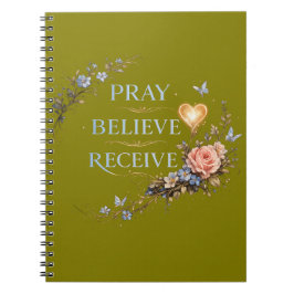 Espiral Caderno Reze, Receba, Acredite
