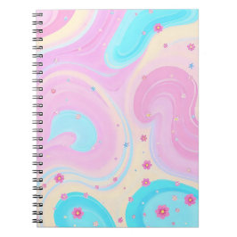 Espiral caderno rosa pastel