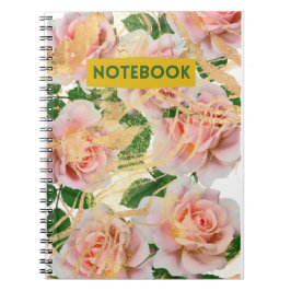 Espiral caderno rosas rosas