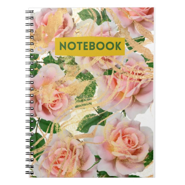 Espiral caderno rosas rosas (Frente)