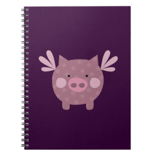 Espiral Caderno roxo do porco