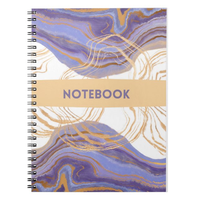 Espiral caderno roxo, dourado e branco (Frente)