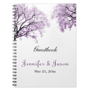 Espiral Caderno roxo Pastel das árvores - Guestbook