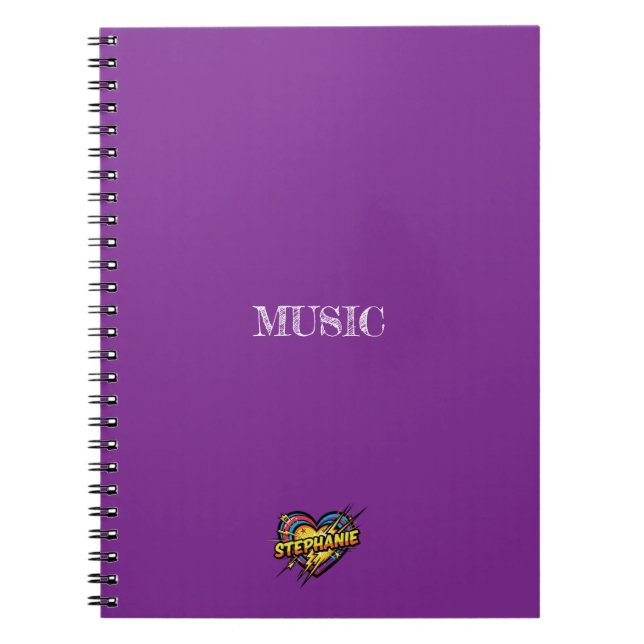 Espiral Caderno Roxo Stephanie Heart (Frente)