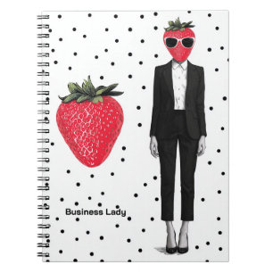 Espiral Caderno Senhora dos Negócios de Morango – Moda Fof