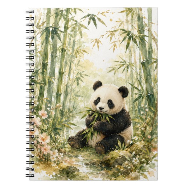 Espiral Caderno Serenidade na Floresta de Bambu (Frente)
