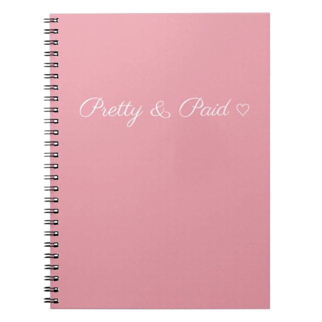 Espiral Caderno Simples Bonito e Pago com Coração (Frente)