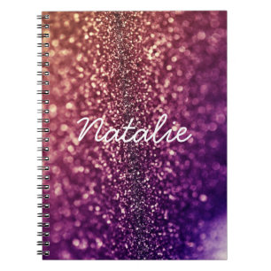 Espiral Caderno sparkly do brilho de NATALIE do nome