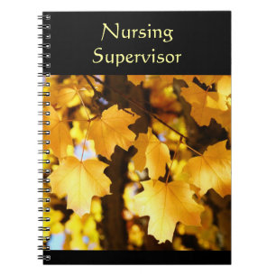 Espiral Caderno Supervisor de Enfermagem Folhas Douradas A