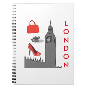 Espiral Caderno Temático da Moda de Londres