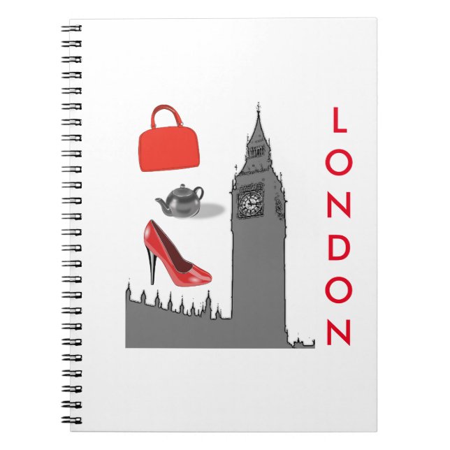 Espiral Caderno Temático da Moda de Londres (Frente)