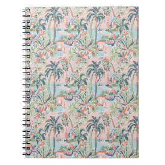 Espiral Caderno toile de palmeira rosa, impressão cênica t