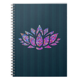 Espiral Caderno tranquilo da flor de Lotus da cerceta & do
