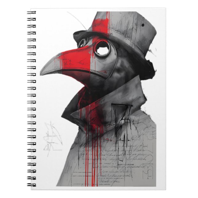 Espiral Caderno Trash Polka de Médico da Peste Gótico (Frente)