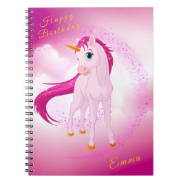 Espiral Caderno Unicórnio Rosa – Presente de Aniversário P