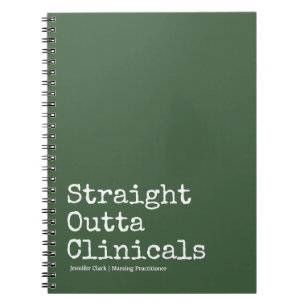 Espiral Caderno Universitário Minimalista Verde Oliva para