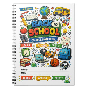 Espiral caderno universitário volta às aulas