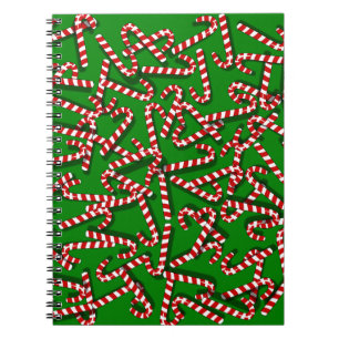 Espiral caderno verde do costume do Natal dos bastões de