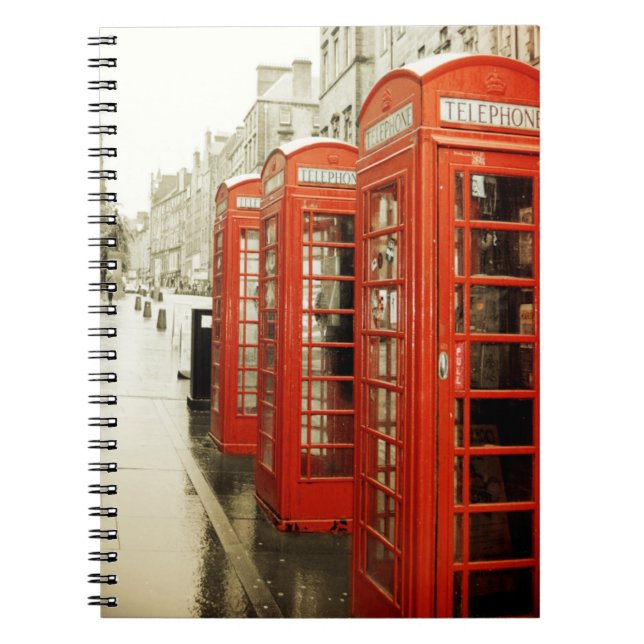 Espiral Caderno vermelho das cabines de telefone (Frente)