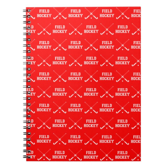 Espiral Caderno vermelho do hóquei em campo (Frente)