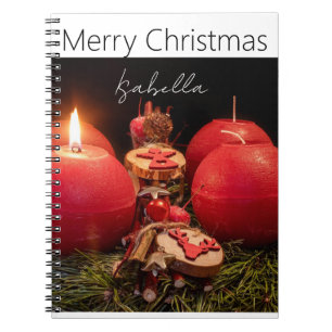 Espiral Caderno Vermelho Festivo de Natal